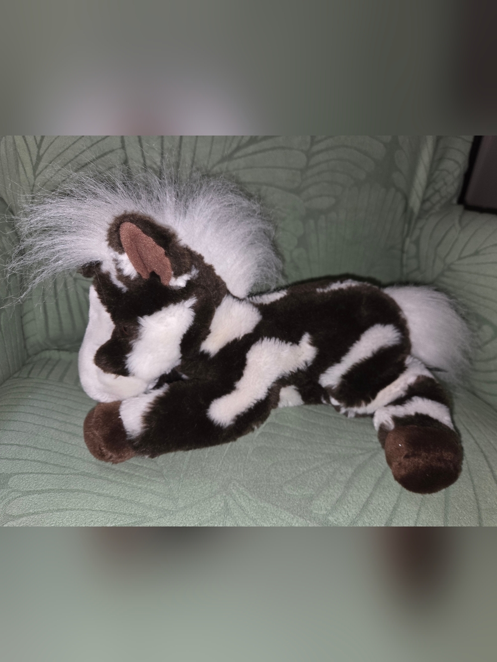 Aurora Flopsie Geronimo Black White Horse Pony Soft Stuffed Animal Plush Toy 12"